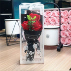 Rose Bouquet with 3 Heads- Hand Holding Soap Flower for Valentine's Day, Gift and Wedding Decoration