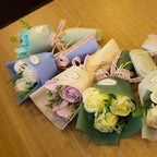 Rose Bouquet with 3 Heads- Hand Holding Soap Flower for Valentine's Day, Gift and Wedding Decoration