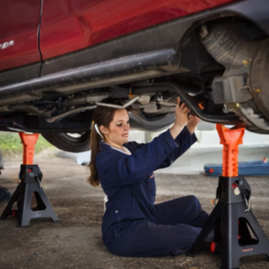 Three Ton Double Locking Jack Stands – Adjustable Heavy Duty Car Lift Support for SUV, Pickup Truck & Garage Repair