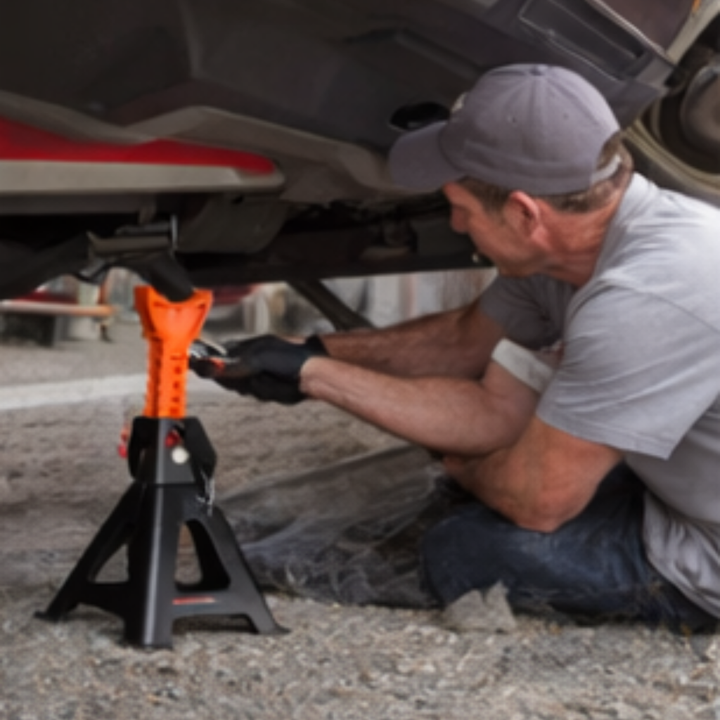 Three Ton Double Locking Jack Stands – Adjustable Heavy Duty Car Lift Support for SUV, Pickup Truck & Garage Repair