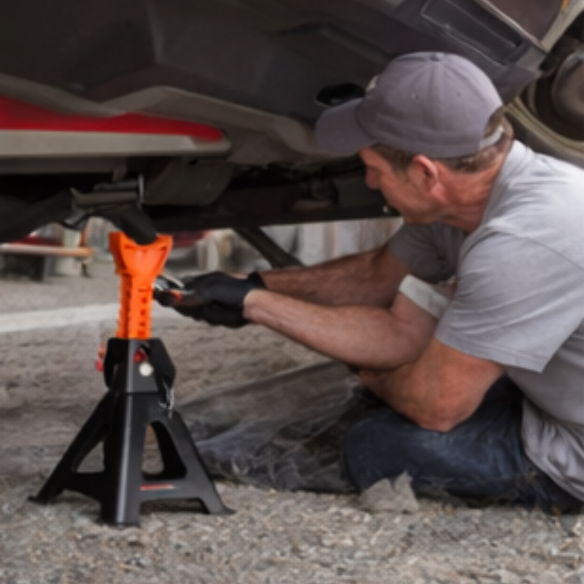 Three Ton Double Locking Jack Stands – Adjustable Heavy Duty Car Lift Support for SUV, Pickup Truck & Garage Repair