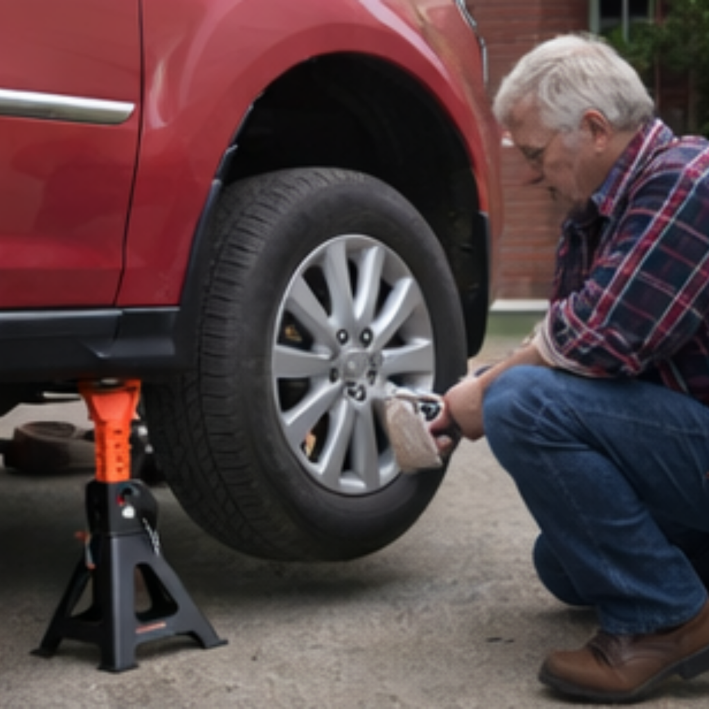 Three Ton Double Locking Jack Stands – Adjustable Heavy Duty Car Lift Support for SUV, Pickup Truck & Garage Repair