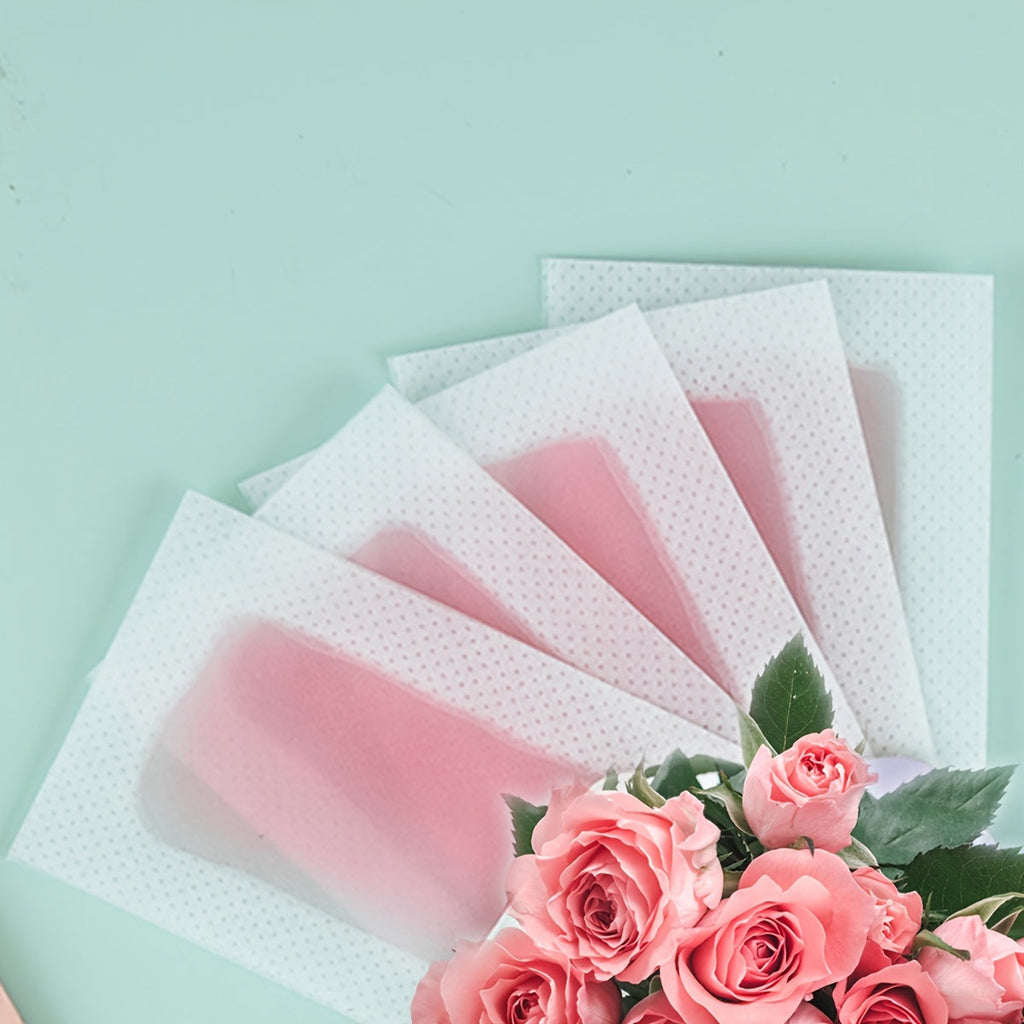 Face Wax Strips – 20 Ready-to-Use Hair Removal Strips for Upper Lip, Chin & Brows in Aloe Vera, Rose or Lemon