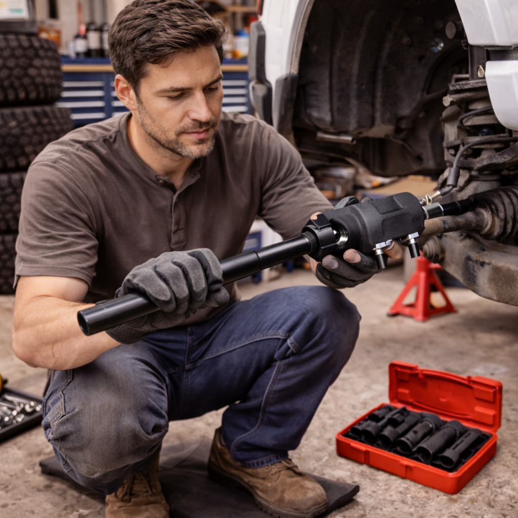 Inner Tie Rod Removal Tool Kit – 3/8 Inch Automotive Chassis Repair Installer and Disassembly Mechanic Car Tool Set