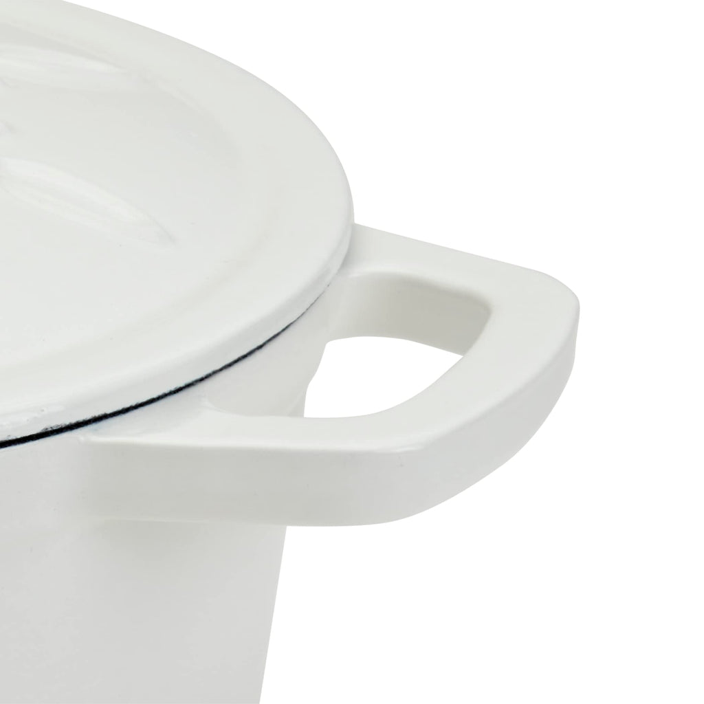 3-Quart Enameled Cast Iron Snowflake Dutch Oven, White