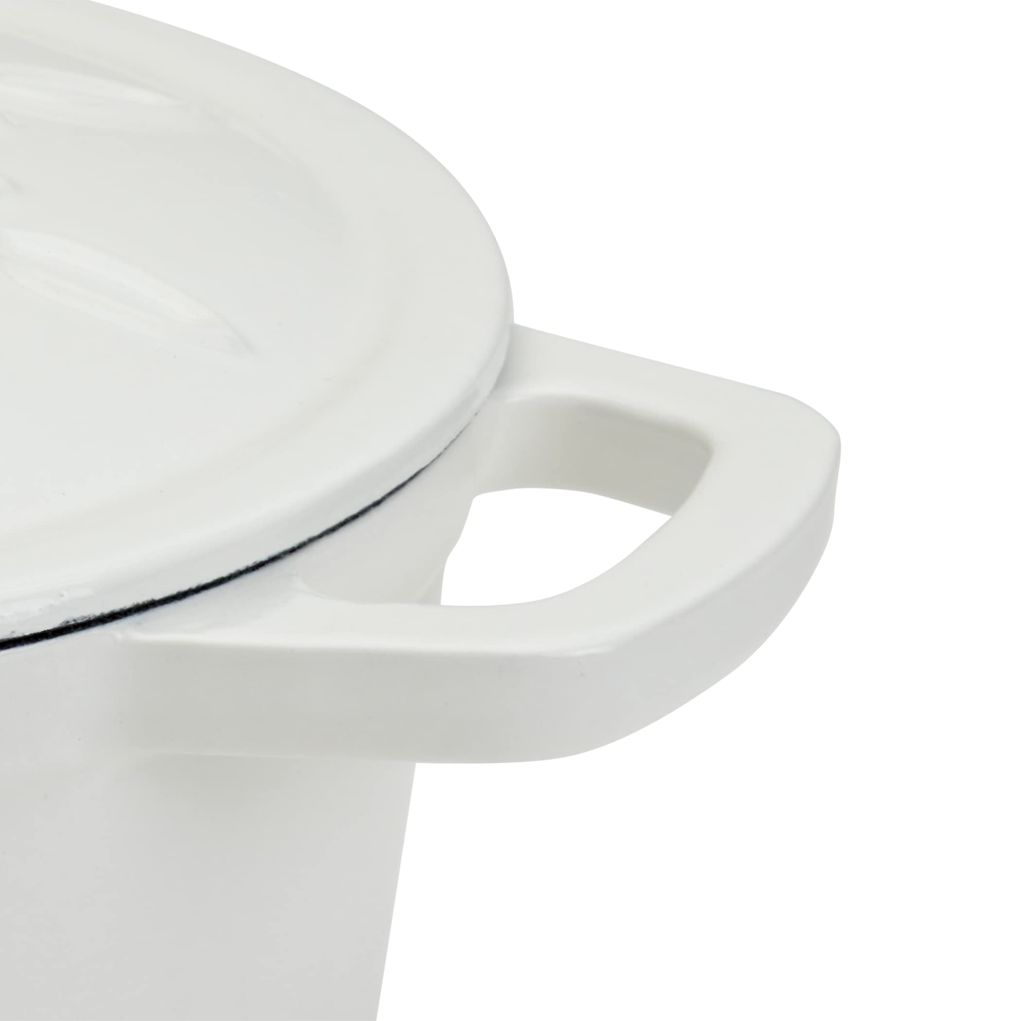 3-Quart Enameled Cast Iron Snowflake Dutch Oven, White