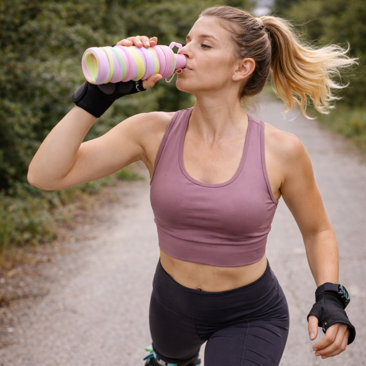 Silicone Foldable Water Bottle – Portable Leak-Proof Collapsible Cup for Outdoor Travel Camping Sports Hydration Solution