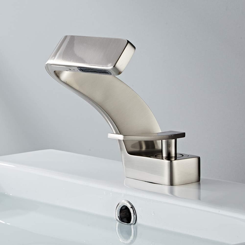 Solna - Waterfall Single Lever Brass Bathroom Sink Faucet
