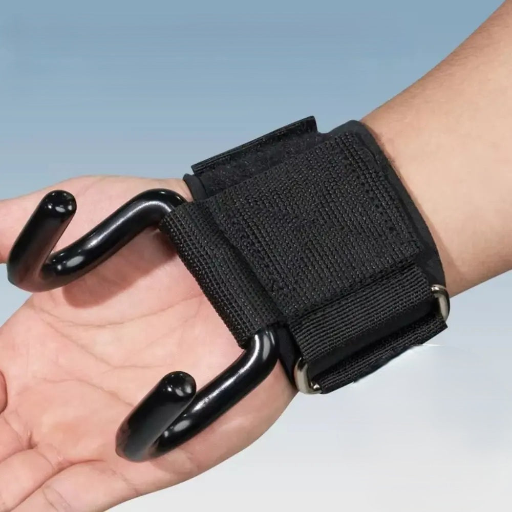Adjustable Weight Lifting Hooks Straps - Wrist Support Hooks for Deadlift Pull Up Training, Heavy Duty Fitness Accessories for Grip Strength