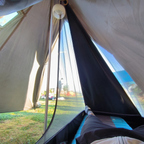 One Person Hot Tent – Camping Tipi with Chimney Window and Double Layer Pyramid Design for Bushcraft Adventures and Cold Weather Survival