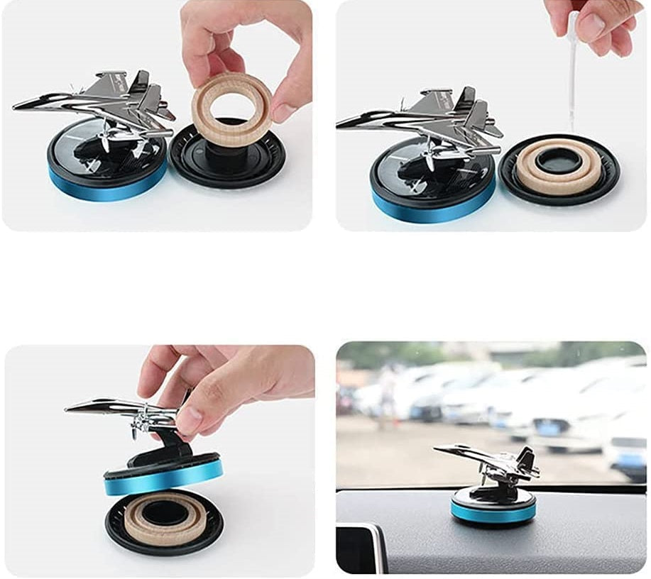 Car Solar Rotary Aircraft Air Purifier – Solar Powered Aromatherapy Perfume Diffuser Air Cleaner with 360° Rotation for Fresh Interior Fragrance