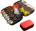 Metal Spoon Spinner Bait Kit – 16pcs Durable Fishing Lures with Storage Box Perfect for Pike, Bass, and Outdoor Fishing Adventures