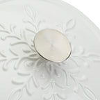 3-Quart Enameled Cast Iron Snowflake Dutch Oven, White