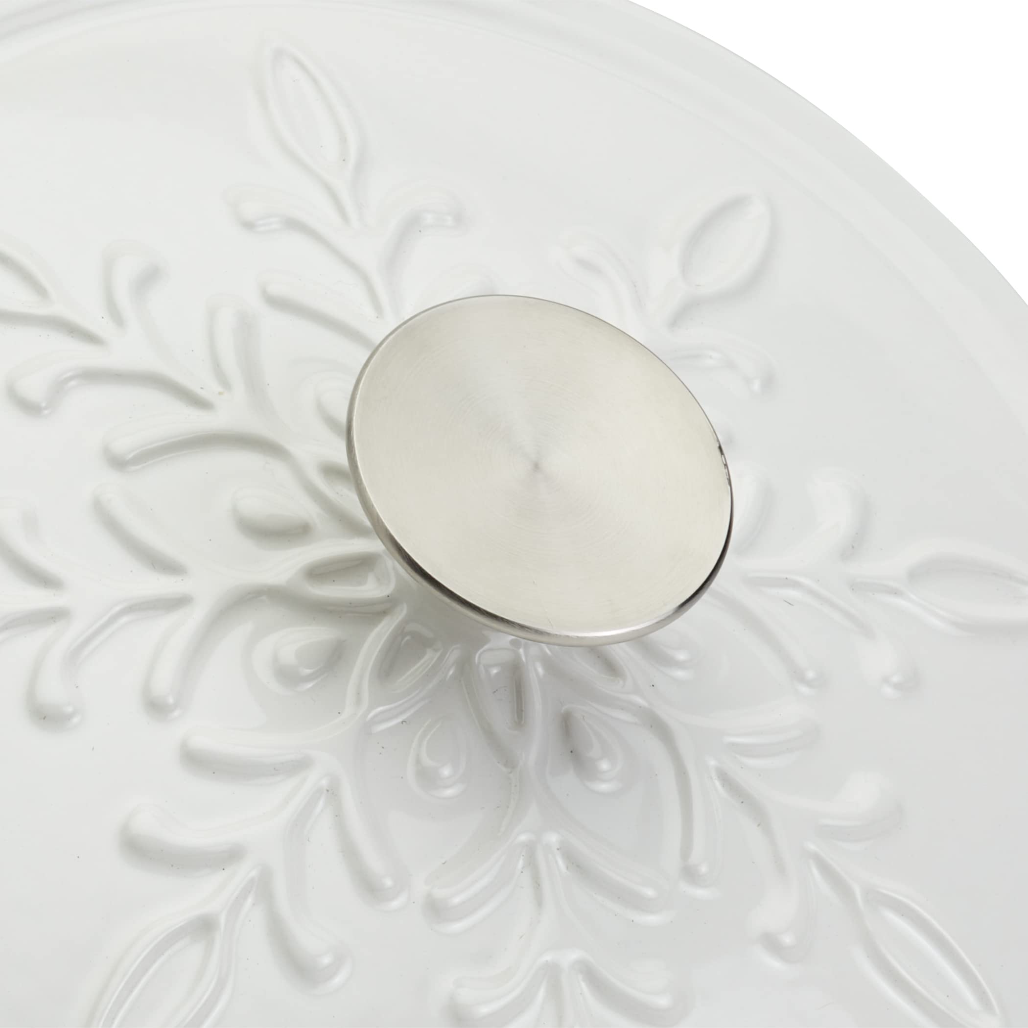 3-Quart Enameled Cast Iron Snowflake Dutch Oven, White