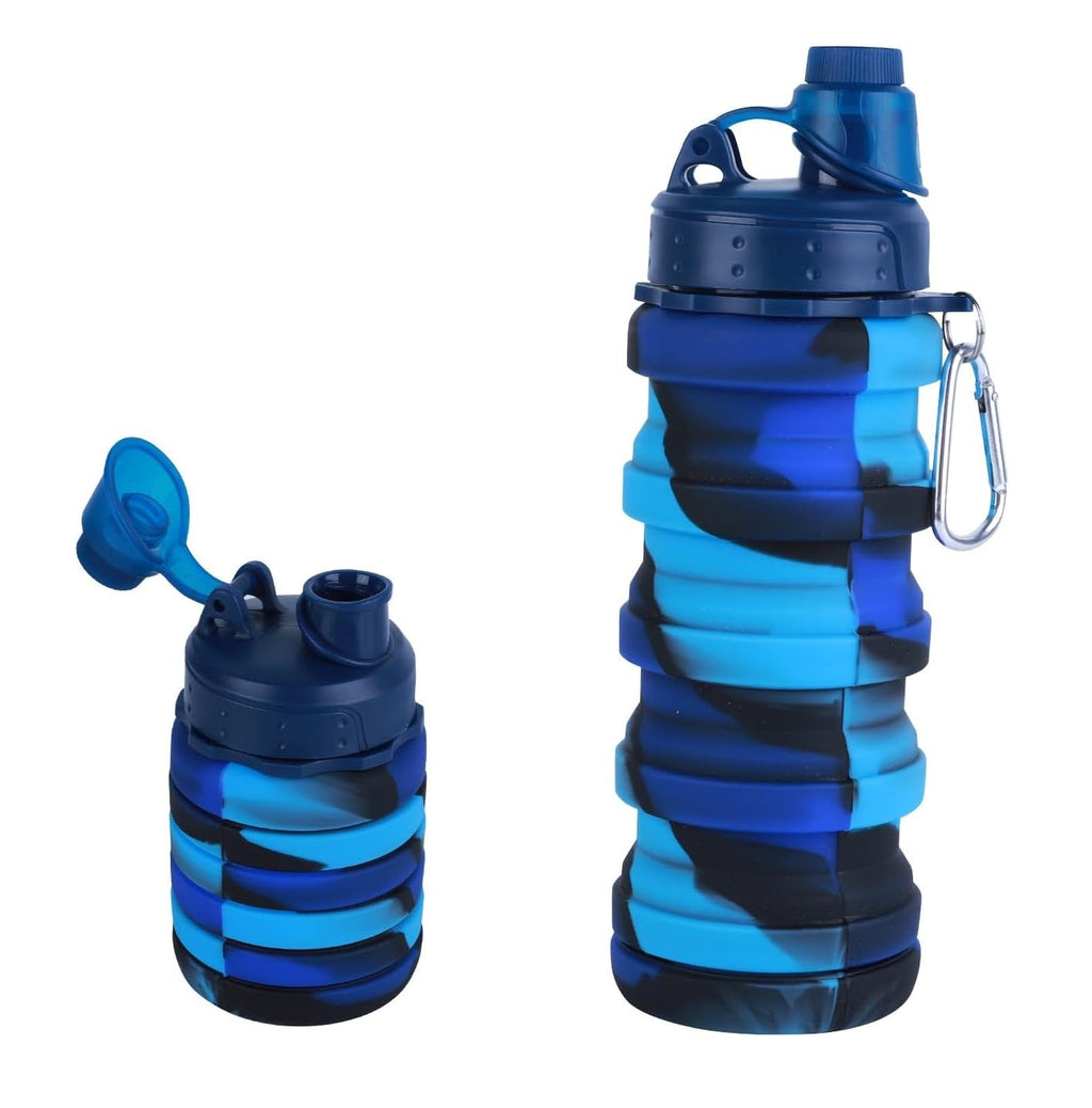Silicone Foldable Water Bottle – Portable Leak-Proof Collapsible Cup for Outdoor Travel Camping Sports Hydration Solution