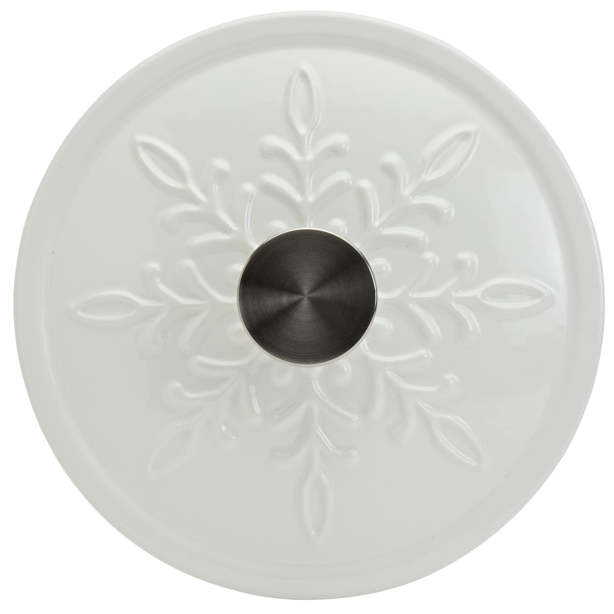 3-Quart Enameled Cast Iron Snowflake Dutch Oven, White