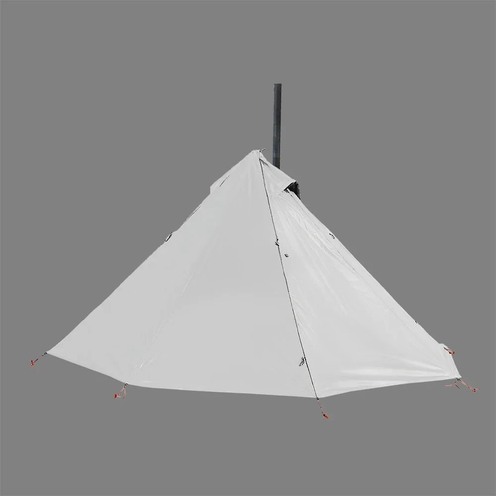 One Person Hot Tent – Camping Tipi with Chimney Window and Double Layer Pyramid Design for Bushcraft Adventures and Cold Weather Survival