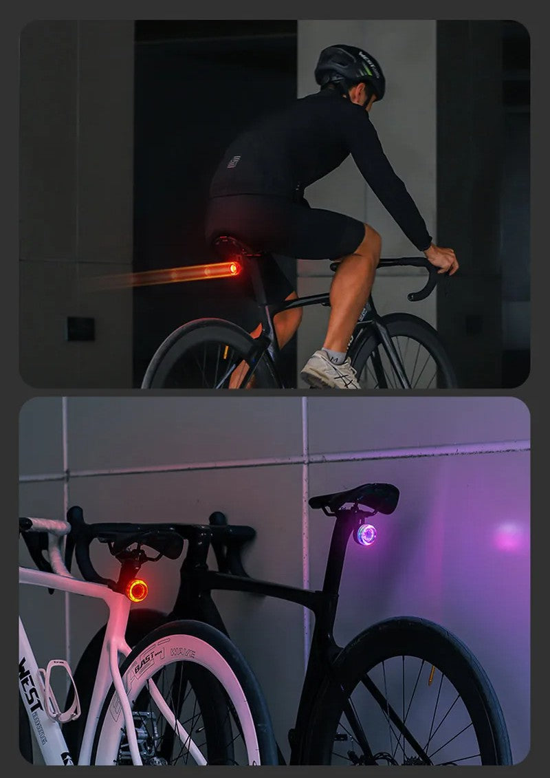 Smart Sensor Bike Tail Light – Waterproof COB Cycling Safety Light with Multiple Modes