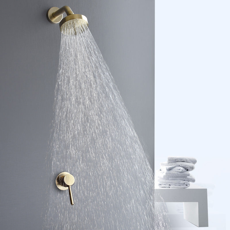 Stainless Steel Shower Combination Round Fixed Shower Head with Shower Arm