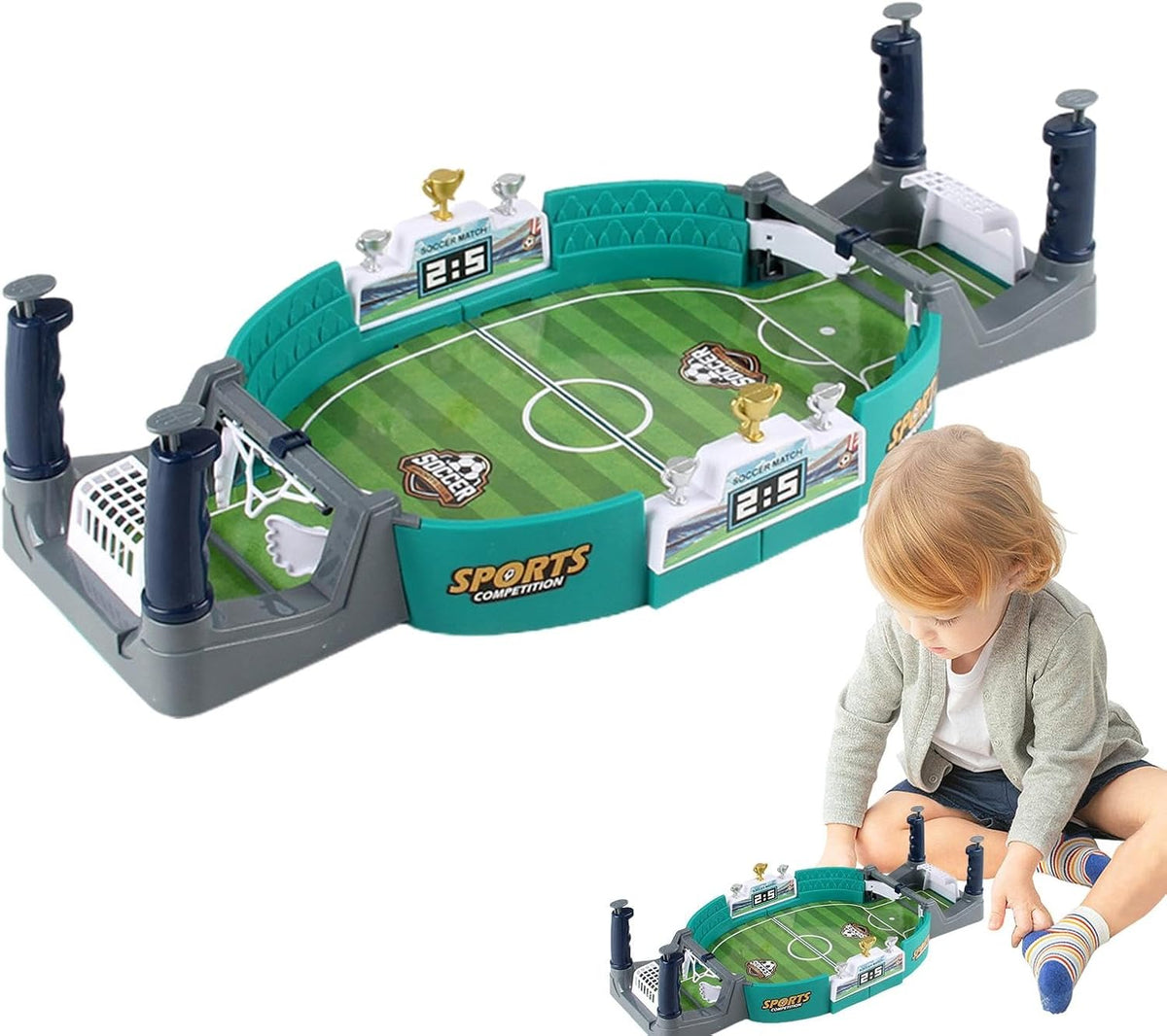 Table Soccer Board Game Set – Portable Desktop Football Toy for Family Parties, Kids Interactive Play and Gift Giving
