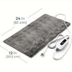 Soft Flannel Electric Heating Pad – 12”x24” Wrap with 4 Heat Settings, Auto Shut-Off, Fast Heating, Machine Washable for Full-Body Relief