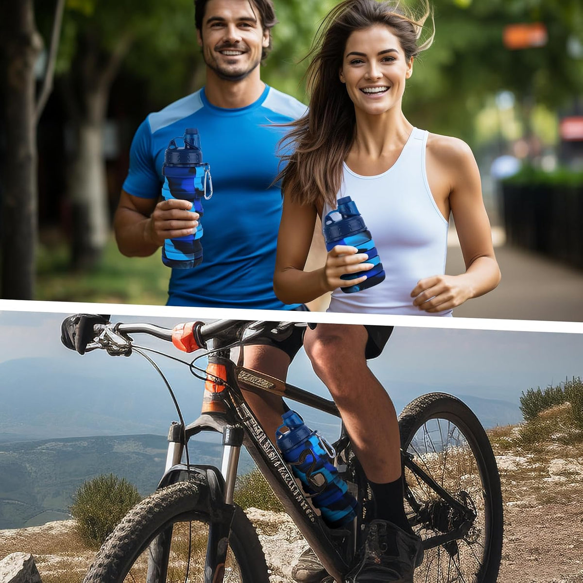 Silicone Foldable Water Bottle – Portable Leak-Proof Collapsible Cup for Outdoor Travel Camping Sports Hydration Solution