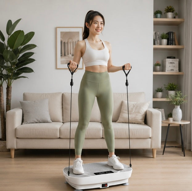 Vibration Plate Fitness Machine - Full Body Workout Power Vibrate Platform for Weight Loss, Muscle Toning and Home Gym Exercise Equipment