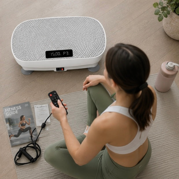 Vibration Plate Fitness Machine - Full Body Workout Power Vibrate Platform for Weight Loss, Muscle Toning and Home Gym Exercise Equipment