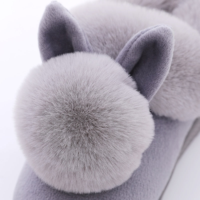 Rabbit Ear Fluffy Indoor Slippers