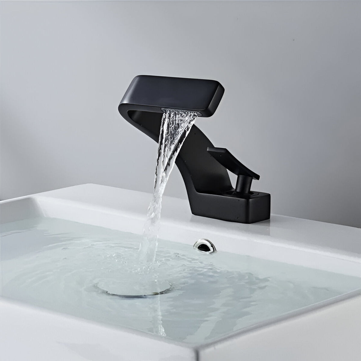 Solna - Waterfall Single Lever Brass Bathroom Sink Faucet