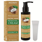 Painless Coconut Hair Removal Cream – 5-Minute Removal, Gentle, Non-Irritating Formula for Legs, Lips, Armpits, Bikini & More