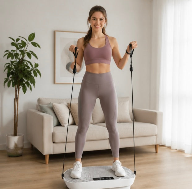 Vibration Plate Fitness Machine - Full Body Workout Power Vibrate Platform for Weight Loss, Muscle Toning and Home Gym Exercise Equipment