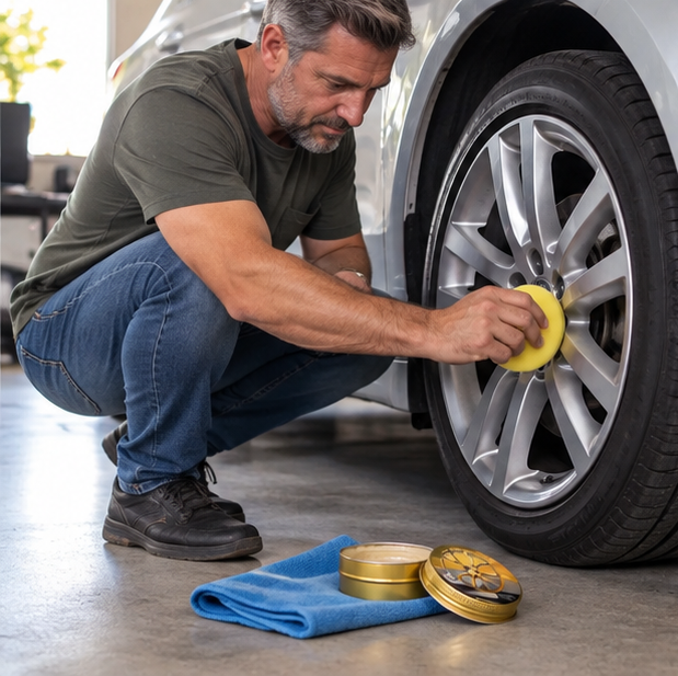 Car Wheel Rim Scratch Repair Paste – Aluminum and Steel Hub Restoration Compound for Tire Rim Paint Touch-Up, Dent Care and Refinishing