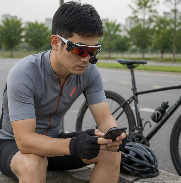 Bike Rearview Mirror Glasses – Mini Cycling Mirror for Helmet or Eyewear with Enhanced Road Safety Visibility
