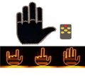 Funny Car Finger Light with Remote – Amber Middle Fingertip Gesture Brake Light Warning Sign for Road Rage, Novelty Auto Accessories, Night Driving Safety