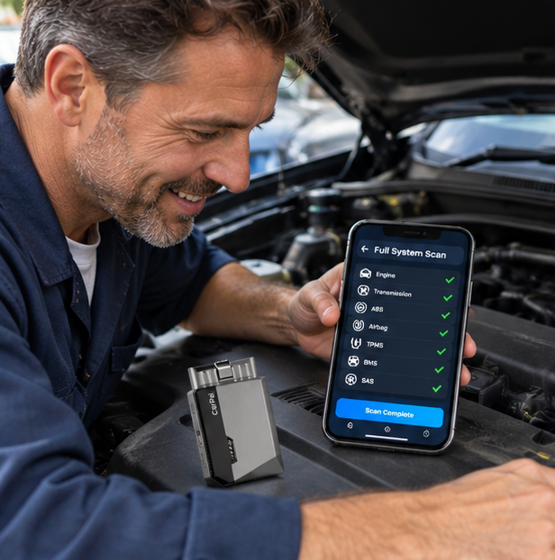 OBD2 Car Diagnostic Scanner – All-System Automotive Diagnostic Tool with 6 Reset Functions, I/M Readiness and Battery Check