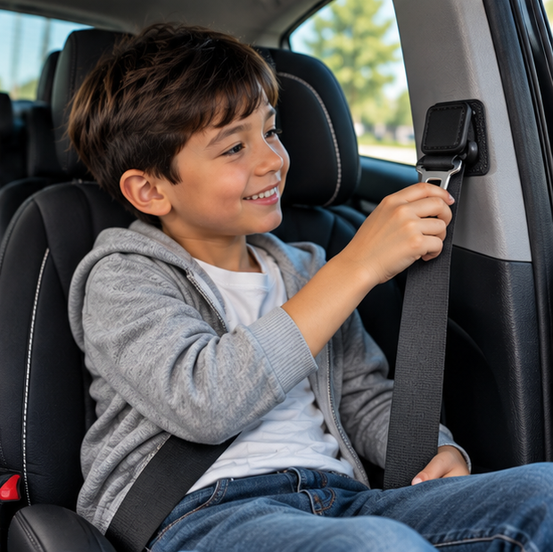 Magnetic Car Seat Belt Holder – PU Leather Safety Belt Limiter Clip Designed to Prevent Sliding, Falling and Uncomfortable Seatbelt Movement