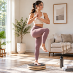 Wood Pilates Twist Board – Rotating Balance Disc for Core Training, Posture Correction, Yoga and Postpartum Recovery