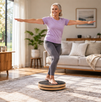 Wood Pilates Twist Board – Rotating Balance Disc for Core Training, Posture Correction, Yoga and Postpartum Recovery