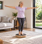 Wood Pilates Twist Board – Rotating Balance Disc for Core Training, Posture Correction, Yoga and Postpartum Recovery