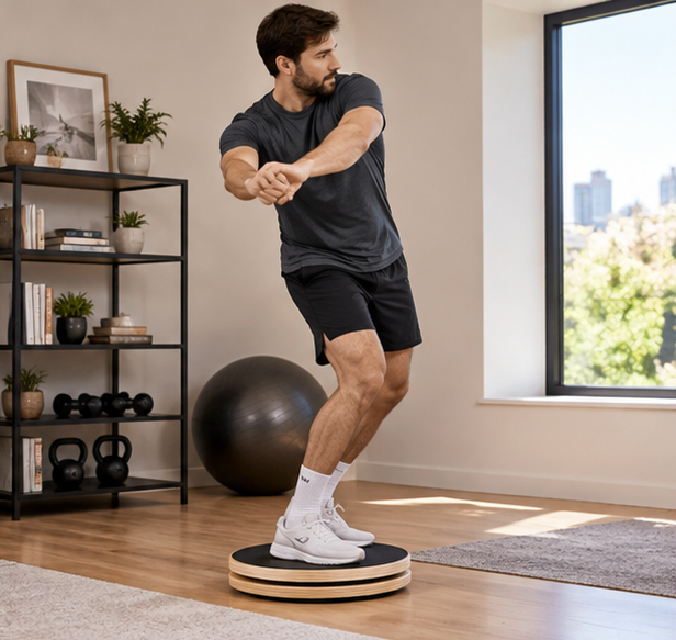 Wood Pilates Twist Board – Rotating Balance Disc for Core Training, Posture Correction, Yoga and Postpartum Recovery