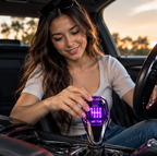 Seven-Color LED Crystal Shift Knob – Universal Illuminated Gear Shifter Handle Compatible with 8mm, 10mm and 12mm Shift Rods