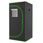 Hydroponic Mylar Grow Tent with Observation Window – 24x24x48" Indoor Reflective Plant Growing Tent with Floor Tray & Light Blocking