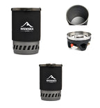 Widesea Heat-Exchanger Camping Cookware Set – Outdoor Cooking System with Gas Stove Burner, Coffee Pot, Tableware & Compact Packing