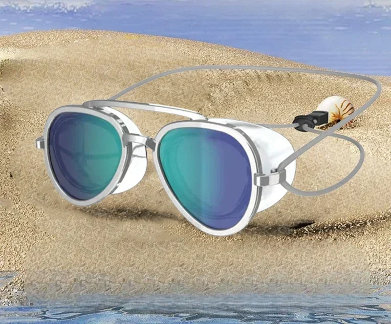 Anti-Fog Swimming Goggles – HD Full View Waterproof Retro Swim Glasses for Adult Water Sports, Beach and Pool Use
