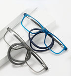 Magnet Hanging Neck Reading Glasses – Anti-Blue Light Ultra-Light Portable Square Presbyopic Spectacles for Men and Women Everyday Use