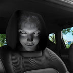 Scary Halloween Car Headrest Cover – Printed Creepy Face Seat Protector for Funny Vehicle Decorations, Haunted Themes and Spooky Seasonal Styling