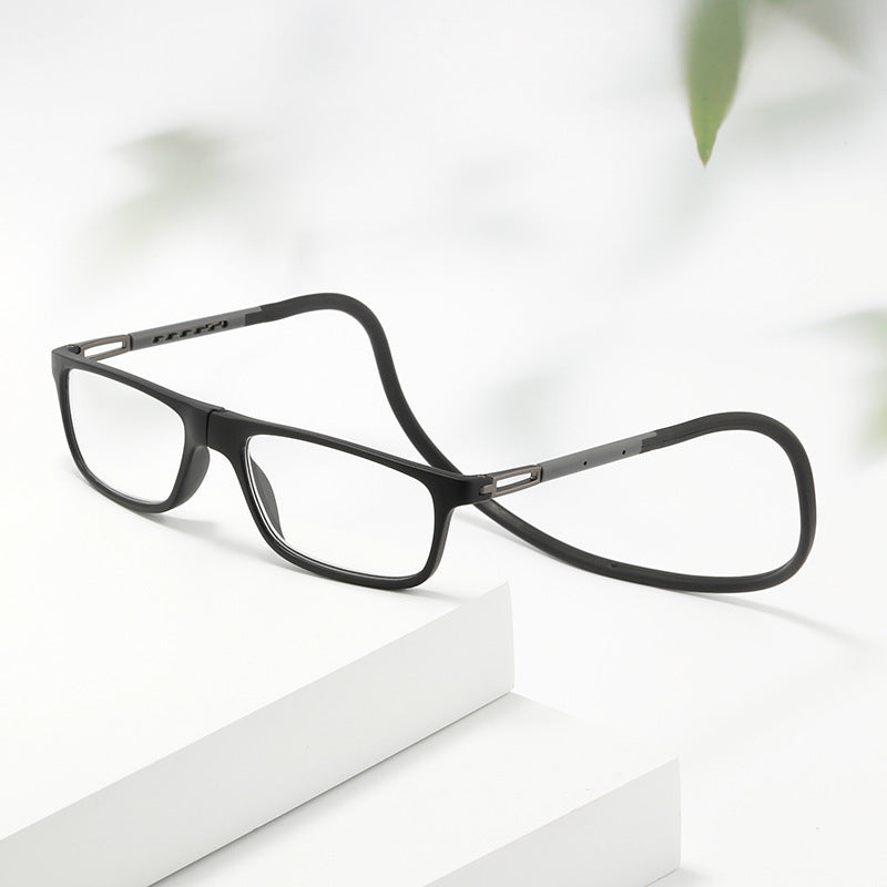 Magnet Hanging Neck Reading Glasses – Anti-Blue Light Ultra-Light Portable Square Presbyopic Spectacles for Men and Women Everyday Use