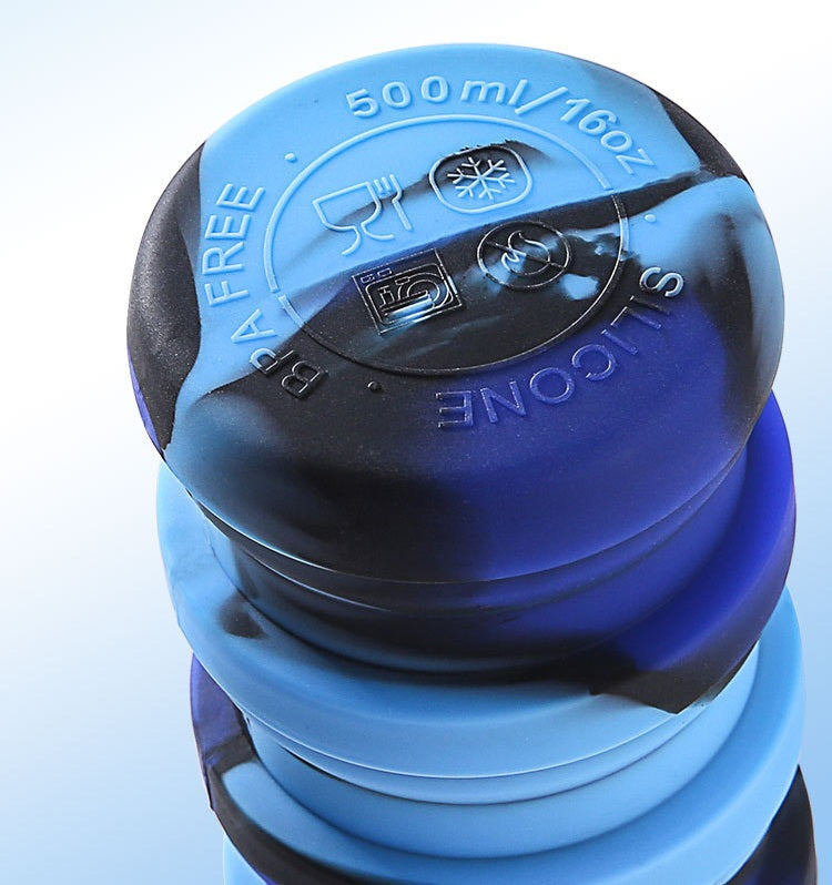 Silicone Foldable Water Bottle – Portable Leak-Proof Collapsible Cup for Outdoor Travel Camping Sports Hydration Solution
