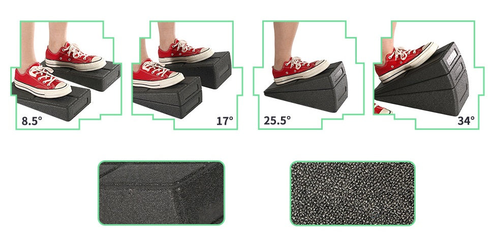 Yoga Bricks Squat Wedge Blocks – Adjustable Non-Slip Slant Boards for Stretching, Strength Training and Improved Flexibility Support